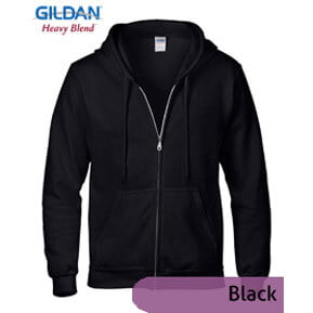 Gildan ZipHoodie Fleece 88600 – Hitam
