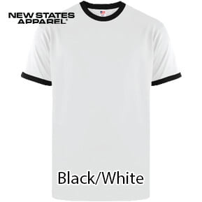 New States Apparel 7250 Ringer Premium – Black/White