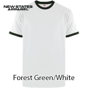 New States Apparel 7250 Ringer Premium – Forest Green/White