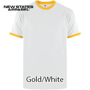 New States Apparel 7250 Ringer Premium – Gold/White
