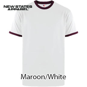 New States Apparel 7250 Ringer Premium – Maroon/White