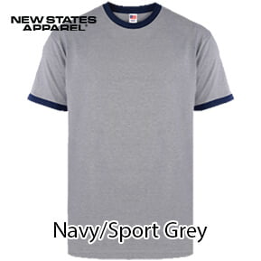 New States Apparel 7250 Ringer Premium – Navy/Sport Grey