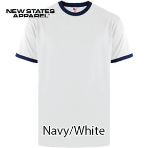 New States Apparel 7250 Ringer Premium – Navy/White