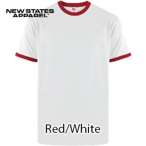 New States Apparel 7250 Ringer Premium – Red/White