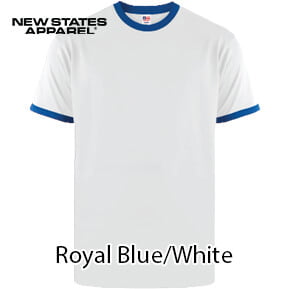 New States Apparel 7250 Ringer Premium – Royal Blue/White
